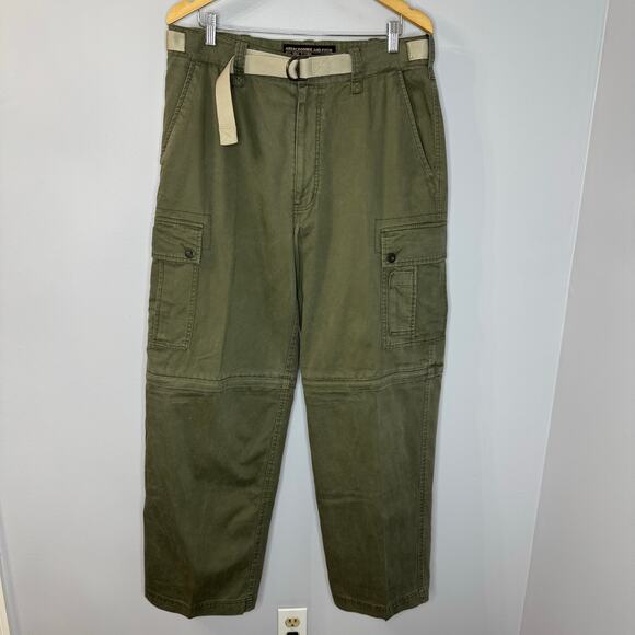 Vintage Abercrombie Fitch Cargo Pants Convertible T-2083 Military Green Men's L - Picture 1 of 13